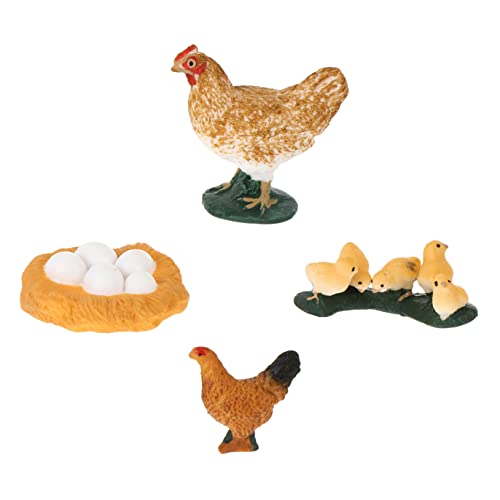 HANABASS 1Satz Teiliges Huhn Lebenszyklus Figuren Realistische Tierfiguren Kognitiven Fähigkeiten von Kindern für Kreatives Dekoration von HANABASS