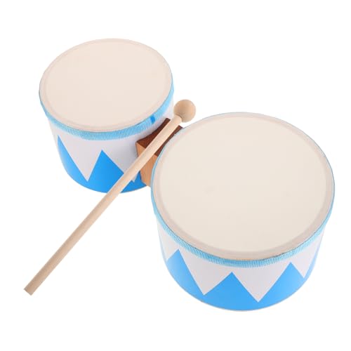 HANABASS 1Satz Trommelspielzeug für Hölzernes Musikinstrument mit Cartoon Druck Sicheres Hand und Bodenspielzeug Kleine Musiker und Anfänger und Trommeln von HANABASS