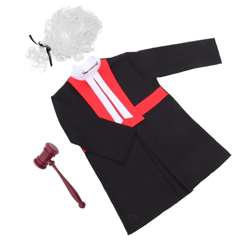 HANABASS 1Satz Unisex Richter Kostüm mit Hammer und Perücke für Mottopartys und Schulaufführungen für Große Atmungsaktiv und Bequem HANABASS 1Satz Unisex Richter Kostüm mit Hammer und Perücke für Mottopartys und Schulaufführungen für Große Atmungsaktiv und Bequem von HANABASS