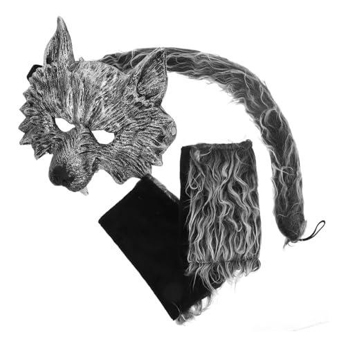 HANABASS 1Satz Wolf Kostüm mit Maske Handschuhen und für Halloween und Cosplay Teiliges Zubehör für Stilvolle Auftritte und Besondere Anlässe von HANABASS