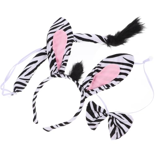 HANABASS 1Satz Zebra Kostüm für Teiliges Zubehör mit Haarreif Fliege und Cosplay Geburtstagsfeiern und Festivals Wundervolles von HANABASS