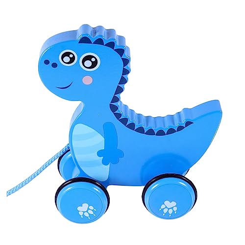 HANABASS 1Stück Holzspielzeug Dinosaurier Nachziehspielzeug für Kleinkinder Sicheres und Langlebiges Lernspielzeug für Geburtstage und Feiertage Fördert die Motorischen Fähigkeiten von HANABASS