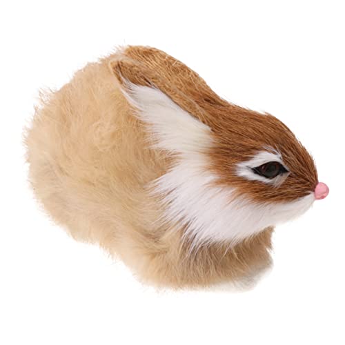 HANABASS 1Stück Mini Plüschkaninchen Khaki Lebensechtes Tiermodell als und Dekoration für Zuhause aus Hochwertigem Langlebigem Material Gefertigt Leicht und Kompakt von HANABASS