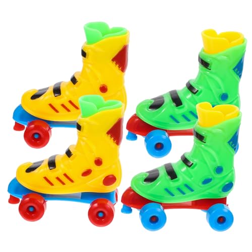 HANABASS 2 Paar Finger Rollschuh Set Lebensechte Finger Skates Farblich Gemischt Perfektes zur Stressreduzierung für DIY Projekte für und Partys Zufällige Farbe von HANABASS