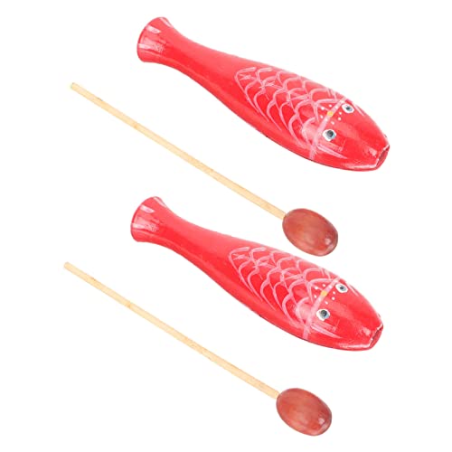 HANABASS 2 Paare Holzfisch Musikinstrumente für Rote Holzpercussion Spielzeuge Fördert Musikalische Fähigkeiten Einfach zu Bedienen für Jungen und Mädchen Geeignet von HANABASS