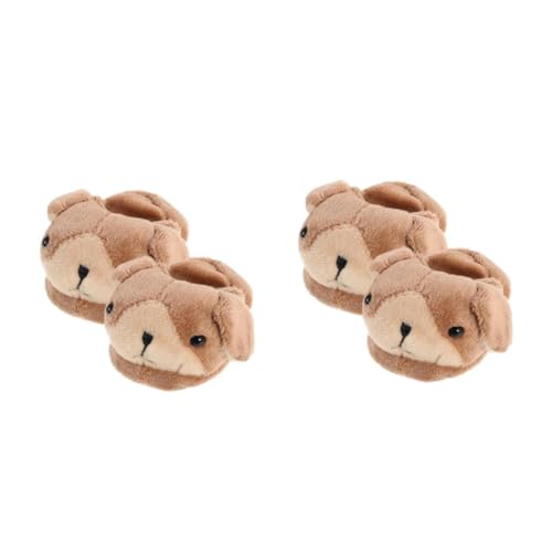 HANABASS 2 Paare Plüsch Puppenschuhe Tiermotiv Warm Weiche Kuschelige Winter Schlapfen Niedliche Accessoires für Puppen Kuscheltiere von HANABASS