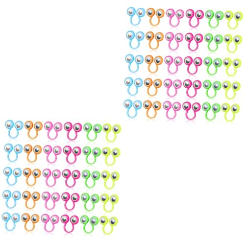 HANABASS 2 Sätze Aktivitätsringspielzeug Fingerpuppe Kullerauge-fingerringe Augapfel Fingerspielzeug Finger -augapfelpuppen Fingeraugenpuppen Plastik Zufällige Farbe 30 Stück * 2 von HANABASS