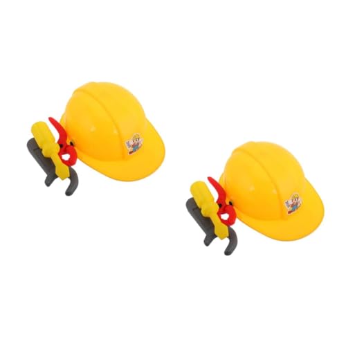 HANABASS 2 Sätze Bauarbeiter mit Helm Schraubendreher Zange und Schraubenschlüssel Realistisches Werkzeug für Jungen und Mädchen Fördert Feinmotorik Kreatives Rollenspiel von HANABASS