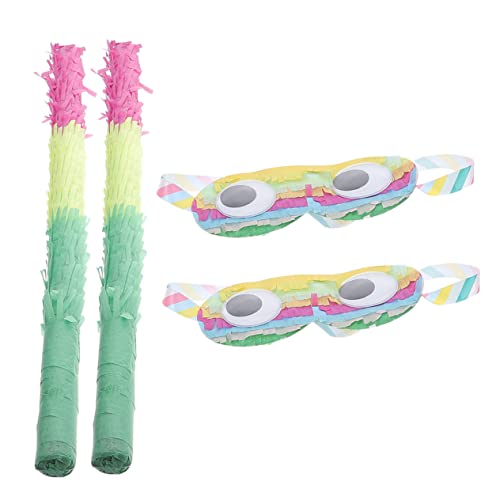 HANABASS 2 Sätze Bunte Piñata Sticks und Augenmaske für Kindergeburtstage Teiliges für Partys Feste und Feierlichkeiten Leicht und Sicher für Spielspaß bei Jung und Alt von HANABASS