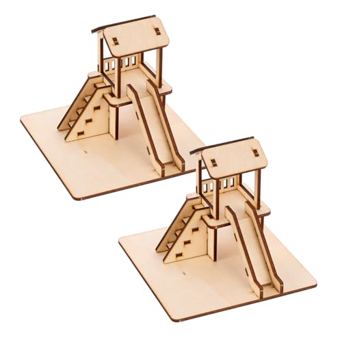 HANABASS 2 Sätze DIY Holzrutsche Modell Bausatz Selbstmontage Lernspielzeug Hand Auge koordination Kreatives Puzzle für Mädchen Jungen von HANABASS
