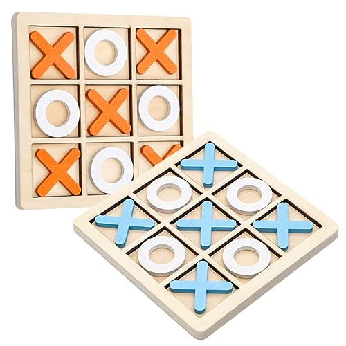 HANABASS 2 Sätze Holz Schachspiel Lernspielzeug mit Stabilem Material Fördert Denkfähigkeit Kreativität Kompakt Tragbar für Spielerisches Training von Konzentration und Gehirnleistung von HANABASS