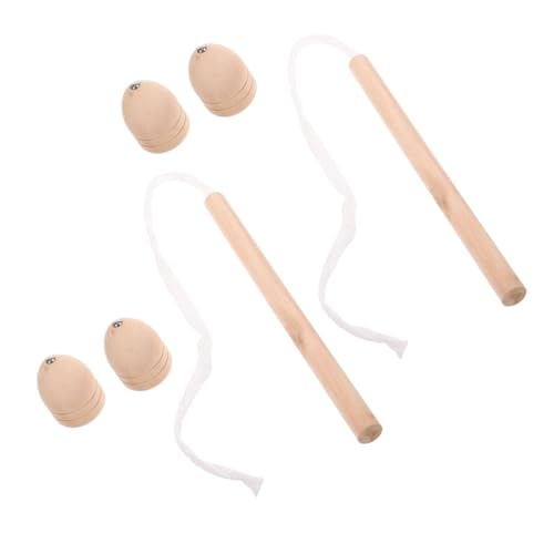 HANABASS 2 Sätze Holz Traditionell Langlebig Drehbar DIY Holz Gyroskop Spiel Party Mitgebsel Geburtstagsgeschenk von HANABASS