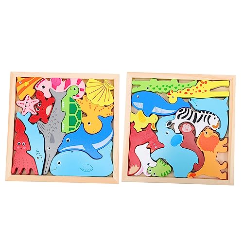 HANABASS 2 Sätze Holzpuzzle Stapelbares Tier Formensortierspielzeug aus Holz für Kreative Pädagogisches Motorik und Balance Teiliges für Jungen und für Weihnachten und Geburtstage HANABASS 2 Sätze Holzpuzzle Stapelbares Tier Formensortierspielzeug aus Holz für Kreative Pädagogisches Motorik und Balance Teiliges für Jungen und für Weihnachten und Geburtstage von HANABASS