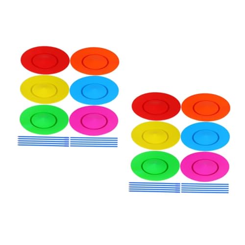 HANABASS 2 Sätze Jonglier Bunte Dreh Teller Leichte Sticks Jonglierstäbe für Indoor Outdoor Zirkusspielzeug zur Geschicklichkeitsförderung und Hand Auge Koordination von HANABASS