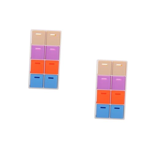 HANABASS 2 Sätze Miniatur Puppenhaus Aufbewahrungsbox mit Regal Kunststoff DIY Kombination Fächer Miniaturregal Flexible Puppenhaus Ausstattung für Dekoration von HANABASS