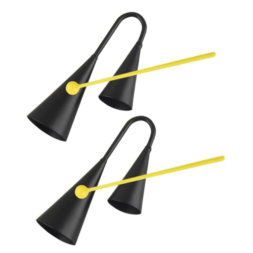 HANABASS 2 Sätze Musikinstrument Kuhglocke Kuhglocke Instrument Percussion Kuhglocken Kuhglocke Musikinstrument Percussion Musikinstrument Schwarz Metall von HANABASS