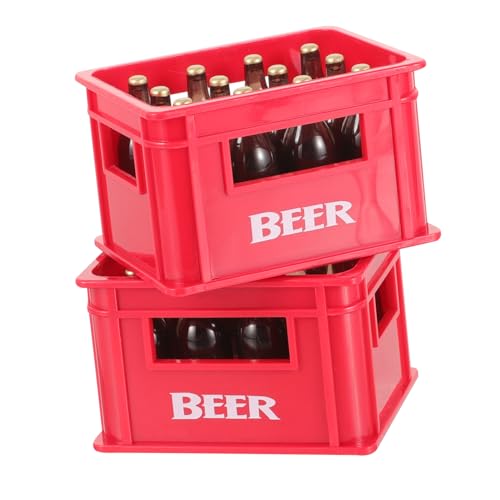 HANABASS 2 Sätze Puppenhaus Mini Dekorationen Klein Für Babyflaschen Rot Plastik von HANABASS