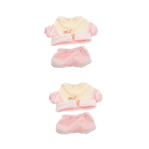 HANABASS 2 Sätze Puppenkleidung aus Baumwolle Lässiges Sweatshirt mit Umlegekragen und Kurze Hose Kleines Kostüm für Kuscheltiere Vielseitiges Outfit für Geburtstage und Spielspaß von HANABASS