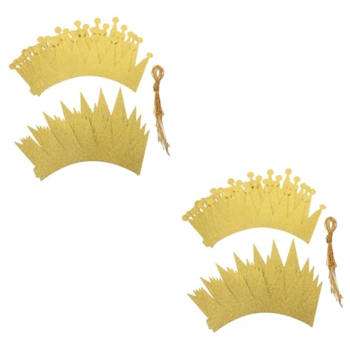 HANABASS 2 Sätze Teiliges Partyhüte Goldene DIY Geburtstagskrone aus Aluminiumfolie Leicht und Bequem Sichere Kopfbedeckung für Mädchen und Jungen Festliche Partydekoration für HANABASS 2 Sätze Teiliges Partyhüte Goldene DIY Geburtstagskrone aus Aluminiumfolie Leicht und Bequem Sichere Kopfbedeckung für Mädchen und Jungen Festliche Partydekoration für von HANABASS
