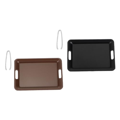 HANABASS 2 Sets Küchenmodellzubehör Puppenhauszubehör DIY Miniatur Spielzeugtablett Für Mädchen Winziges Miniatur Puppenhausdekor Miniaturartikel Puppenhaus Küchenzubehör Legierung von HANABASS