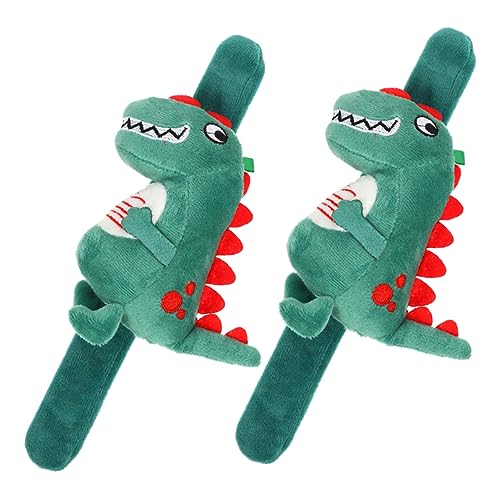 HANABASS 2 Stck Plüsch Dinosaurier Schnapparmbänder für Süße Klapparmbänder als Partygeschenke Mitgebsel für Jungen und Mädchen von HANABASS