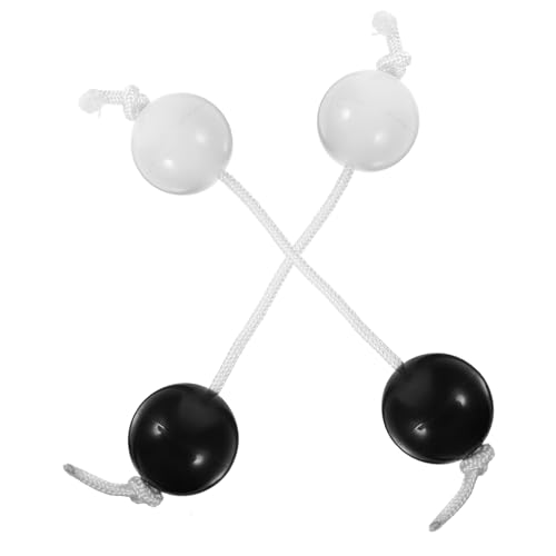 HANABASS 2 Stck Rhythmusball Shaker Weiß Doppel Klang Percussion Instrument für Musikspielzeug Afrikanisches Rhythmus Instrument für Musikunterricht Party Geschenk von HANABASS