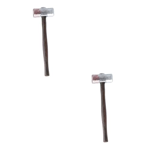 HANABASS 2 Stck. Halloween Deko Hammer mit Bluteffekt Kunststoff Halloween Party Requisit Realistischer Prank Hammer für Karneval und Mottoparty Sicher und Langlebig von HANABASS
