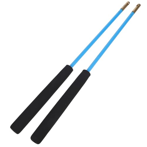 HANABASS Jonglierkeulen 2 Chinesische -diabolo-Sticks – Diabolo-handstäbe Jonglieren Diabolo-Stick -ledergriff Diabolo-steuerstäbe Himmelblau von HANABASS