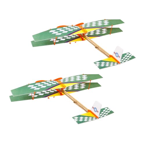 HANABASS 2 Stück DIY Set Gummiband Gesteuerte Holzgleiter Bastelmaterialien für Pädagogisches Kreativität und Praktischen Fähigkeiten Zufällige Farbe Zufällige Farbe von HANABASS