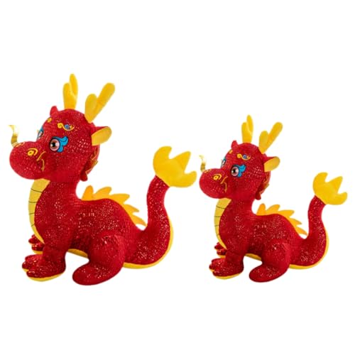 HANABASS 2 Stück Drache Chinesisches Neujahr Maskottchen Süße Drachen Puppe für Feste für Dekoration und HANABASS 2 Stück Drache Chinesisches Neujahr Maskottchen Süße Drachen Puppe für Feste für Dekoration und von HANABASS