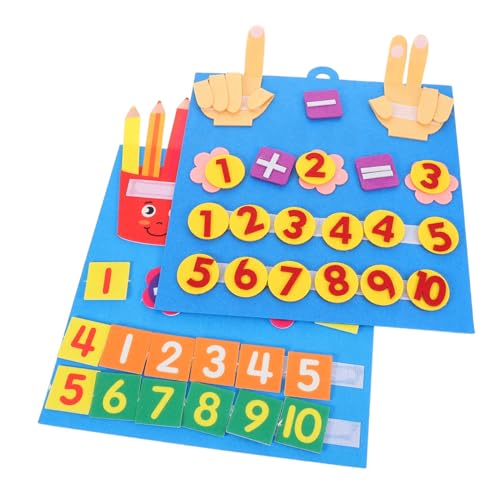 HANABASS 2 Stück Fühlbares Zahlenlernspiel Teiliges Junge Mädchen Mathe aus Weichem Filz Fördert Feinmotorik und Kreatives Lernen Tragbares Vorschulspielzeug für Montessori und von HANABASS