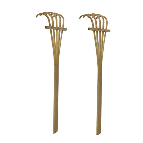 HANABASS 2 Stück Fünfzähniger Bambus-Sand Hark Room Decoration raumdeko schöafzimmerdeko Farm Dekoration Zimmerdekoration Miniatur Kleiner Zen-Garten Sandkasten Rechen Mini-Rechenwerkzeuge von HANABASS