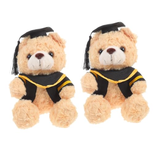 HANABASS 2 Stück Graduation Bär Kuscheltier Plüsch mit Süßem Design Weiches Stofftier als Dekorativer Abschluss als Tisch und Wohnaccessoire für Studenten und Familie von HANABASS