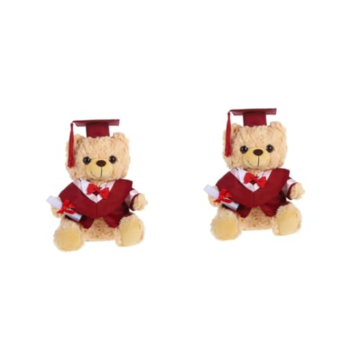HANABASS 2 Stück Graduation Bear Plüsch mit Doktorhut und Talar Kleines Kuscheltier als Abschlussgeschenk Vielseitig als Dekoration Kissen oder Niedlicher Abschlussbär in Rot für Party und HANABASS 2 Stück Graduation Bear Plüsch mit Doktorhut und Talar Kleines Kuscheltier als Abschlussgeschenk Vielseitig als Dekoration Kissen oder Niedlicher Abschlussbär in Rot für Party und von HANABASS