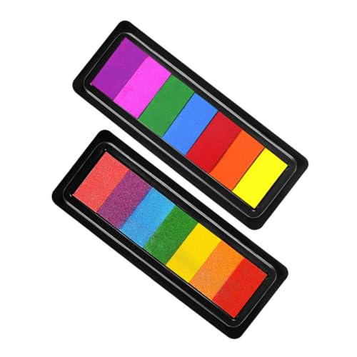 HANABASS 2 Stück Graffiti Stempelkissen für Abwaschbare Fingerfarbe für DIY Projekte Scrapbooking und Stempeln Geeignet für Kleinkinder und Kreative Bastelarbeiten von HANABASS