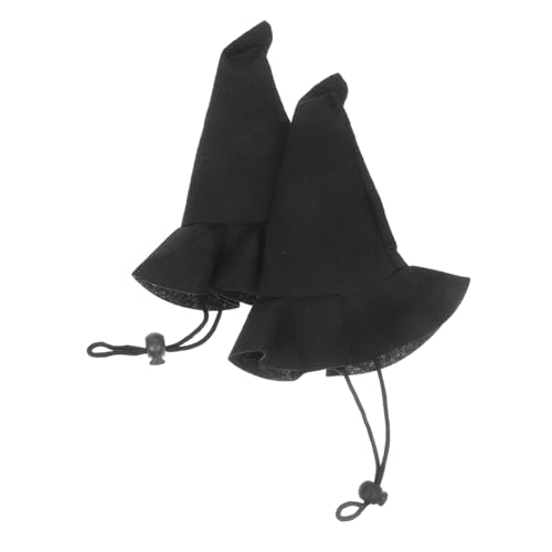 HANABASS 2 Stück Halloween-Hexenhut Basteln mit Hexenhüten Hexenhut Handwerk Hexenhut selber Machen Puppenhut basteln Halloween-Mini-Hut Halloween-Hüte Vlies Black von HANABASS