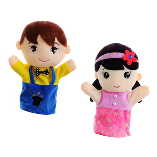 HANABASS 2 Stück Handpuppen Familienhandpuppe Familienpuppen Fingerpuppen der Familie süße ausgestopfte Handpuppe Familie Fingerpuppen Stoff von HANABASS