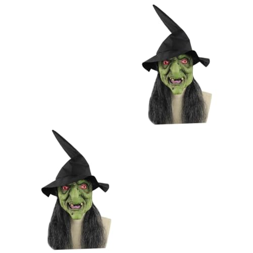 HANABASS 2 Stück Hexenmaske Neuheit Maske beängstigende Masken Horror-Maske Halloween Horror-Zombie von HANABASS