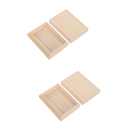 HANABASS 2 Stück Holz Spielkartenbox Stabile Kartenbox zur Aufbewahrung von Pokerkarten und Spielsteinen Universelle Holzdose für Kartenspiel Zubehör und Kleine Gegenstände von HANABASS