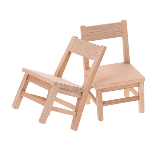 HANABASS 2 Stück Holzstuhl Modelle für Puppenhaus Dekoration Realistische Miniaturmöbel für DIY und Miniaturlandschaft für Mini Hausaccessoires HANABASS 2 Stück Holzstuhl Modelle für Puppenhaus Dekoration Realistische Miniaturmöbel für DIY und Miniaturlandschaft für Mini Hausaccessoires von HANABASS