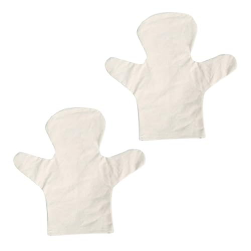 HANABASS 2 Stück Kindergarten DIY Handpuppen Materialset Weiße Baumwoll Fingerpuppen Kreatives Bastelset für Bemalen und Sicher für Jungen und Mädchen von HANABASS