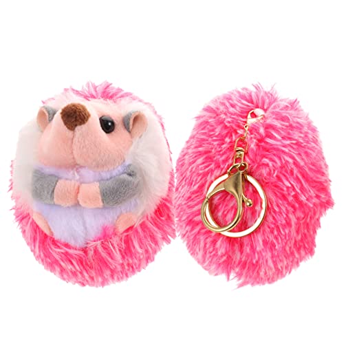 HANABASS 2 Stück Kleiner Igel-anhänger Ornament Schlüsselanhänger Mini Plüsch Igel Schlüsselbund Igel Schlüssel Taschenanhänger Plüschschlüsselverzierung Schlüsselschmuck Pp Baumwolle Rosa von HANABASS