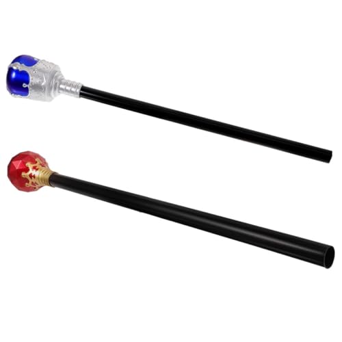 HANABASS 2 Stück Königszepter Kostüm LED Halloween-Cosplay für Party Streich für Cosplay Kinderstab -Ornament Prop Halloween-Briefpapier Plastik von HANABASS