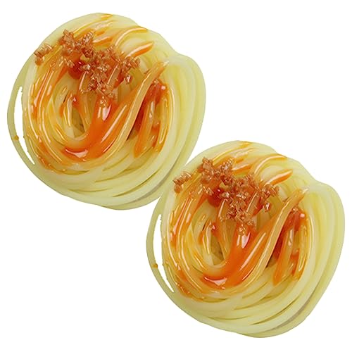 HANABASS Künstliche Nudeln Modell 2 Stücke Realistische Spaghetti für Foto Requisiten und Küchenausstellungen Simulierte Pasta für Restaurant und Kinderküche HANABASS Künstliche Nudeln Modell 2 Stücke Realistische Spaghetti für Foto Requisiten und Küchenausstellungen Simulierte Pasta für Restaurant und Kinderküche von HANABASS