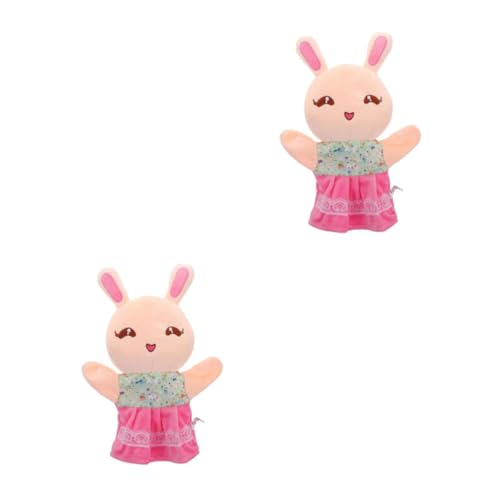 HANABASS 2 Stück Kuschelige Handpuppe Hase Plüschspielzeug für Interaktives Puppentheater Eltern Junge Mädchen Geschichtenerzählen Vorschulspielzeug Cartoon Tierhandpuppe für Fantasievolles von HANABASS