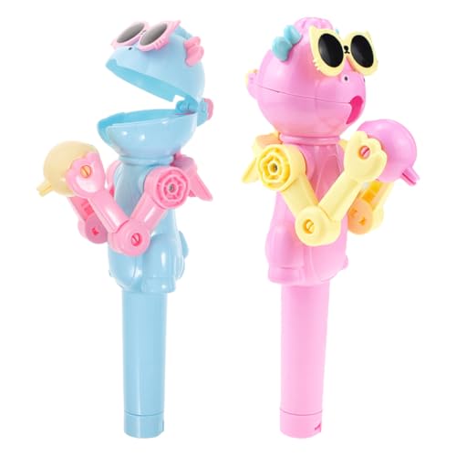 HANABASS 2 Stück Lustiger Lutscher Roboter Halter Kreatives für Partys Geburtstagsgeschenke Party Favor für Dinosaurier Fans Blau von HANABASS