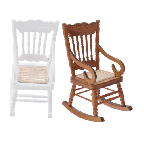 HANABASS 2 Stück Maßstab Holz Möbel Teilig mit Handgefertigtem Baumwollseil Sitzkissen Vintage Puppenmöbel für Tiny House Dekoration HANABASS 2 Stück Maßstab Holz Möbel Teilig mit Handgefertigtem Baumwollseil Sitzkissen Vintage Puppenmöbel für Tiny House Dekoration von HANABASS