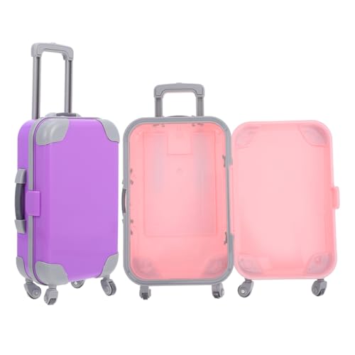 HANABASS 2 Stück Mini Koffer für Puppen Mädchen Realistischer Mini Trolley Koffer Rosa und Leichtes Kompaktes Puppenzubehör Geräumig und Robust für Puppenhaus HANABASS 2 Stück Mini Koffer für Puppen Mädchen Realistischer Mini Trolley Koffer Rosa und Leichtes Kompaktes Puppenzubehör Geräumig und Robust für Puppenhaus von HANABASS