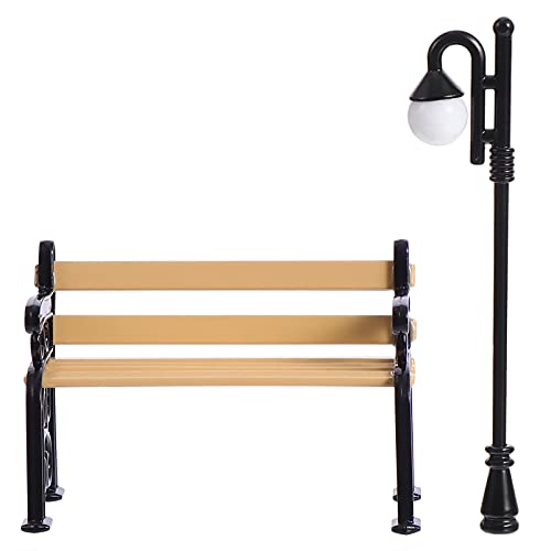 HANABASS 2 Stück Mini Park Stuhl Mini- Miniatur Kinderspielzeug Kleinkindspielzeug Metall Black von HANABASS