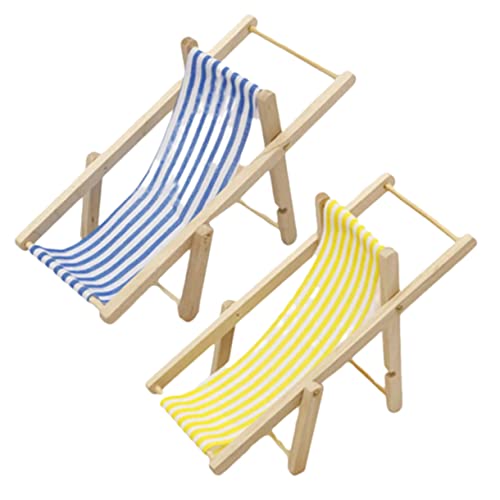 HANABASS 2 Stück Mini Strandstuhl Dekoration Faltbare Mikromodell Liegestühle für Puppenhaus Mini Landschaft Gelb und Blau Kreative Deko für Miniatur Bastelprojekte HANABASS 2 Stück Mini Strandstuhl Dekoration Faltbare Mikromodell Liegestühle für Puppenhaus Mini Landschaft Gelb und Blau Kreative Deko für Miniatur Bastelprojekte von HANABASS